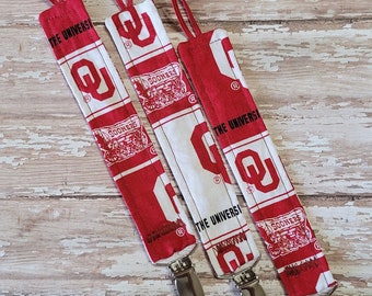 OU Sooners Pacifier Clip, OU Sooners Paci Clip, OU Sooners Gameday, Sooners Paci Clip, Sooners Baby