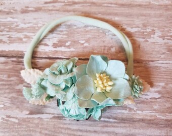 Aqua Flower Headband - one size fits all