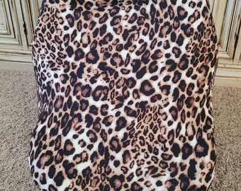 Leopard Stretchy Car Seat Cover, Nursing Cover