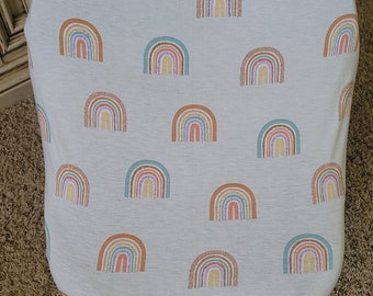 Car Seat Cover Rainbow Nursing Cover, Rainbow Car Seat Cover, Rainbow Nursing Cover, Rainbow Baby, Rainbow Car Seat Canopy