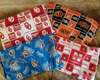 Officially Licensed OU Sooners, OSU, Nebraska Husker, or OKC Thunder Corn Sack, Heat Pack, Cold Pack, Microwavable