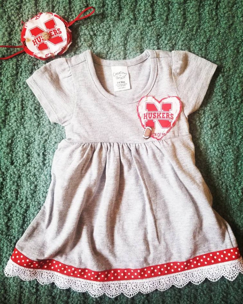 Nebraska Husker Dress Baby Girl Matching Pacifier Clip Etsy