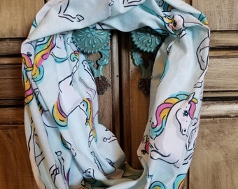 Kids Rainbow Unicorn Infinity Scarf, Mommy Daughter Set, Toddler, Adult