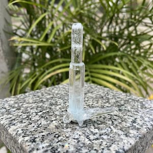 Terminated Gem Aquamarine Specimen | Glassy Ice Blue Crystal Wand | Pristine Raw Beryl