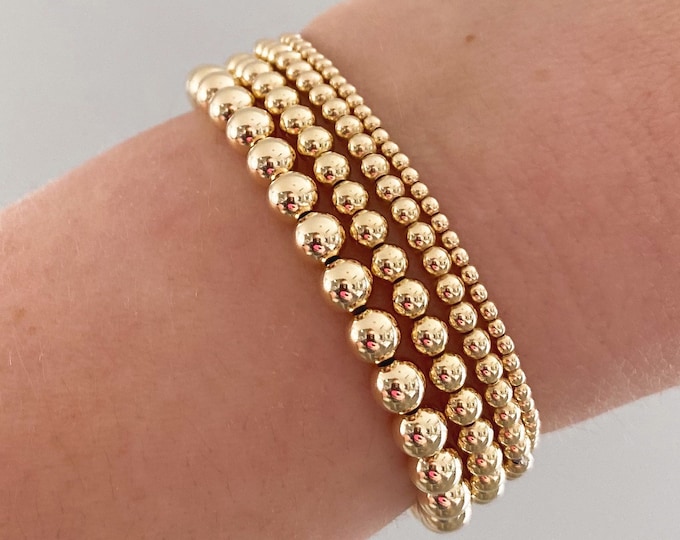 Gold beaded bracelet main image 1