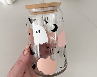 Pastel Halloween Glass Can | Iced Coffee Cup | Soda Glass
