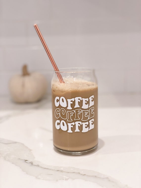 COFFEE - Iced Coffee Cup - 16 Oz Coffee Glass