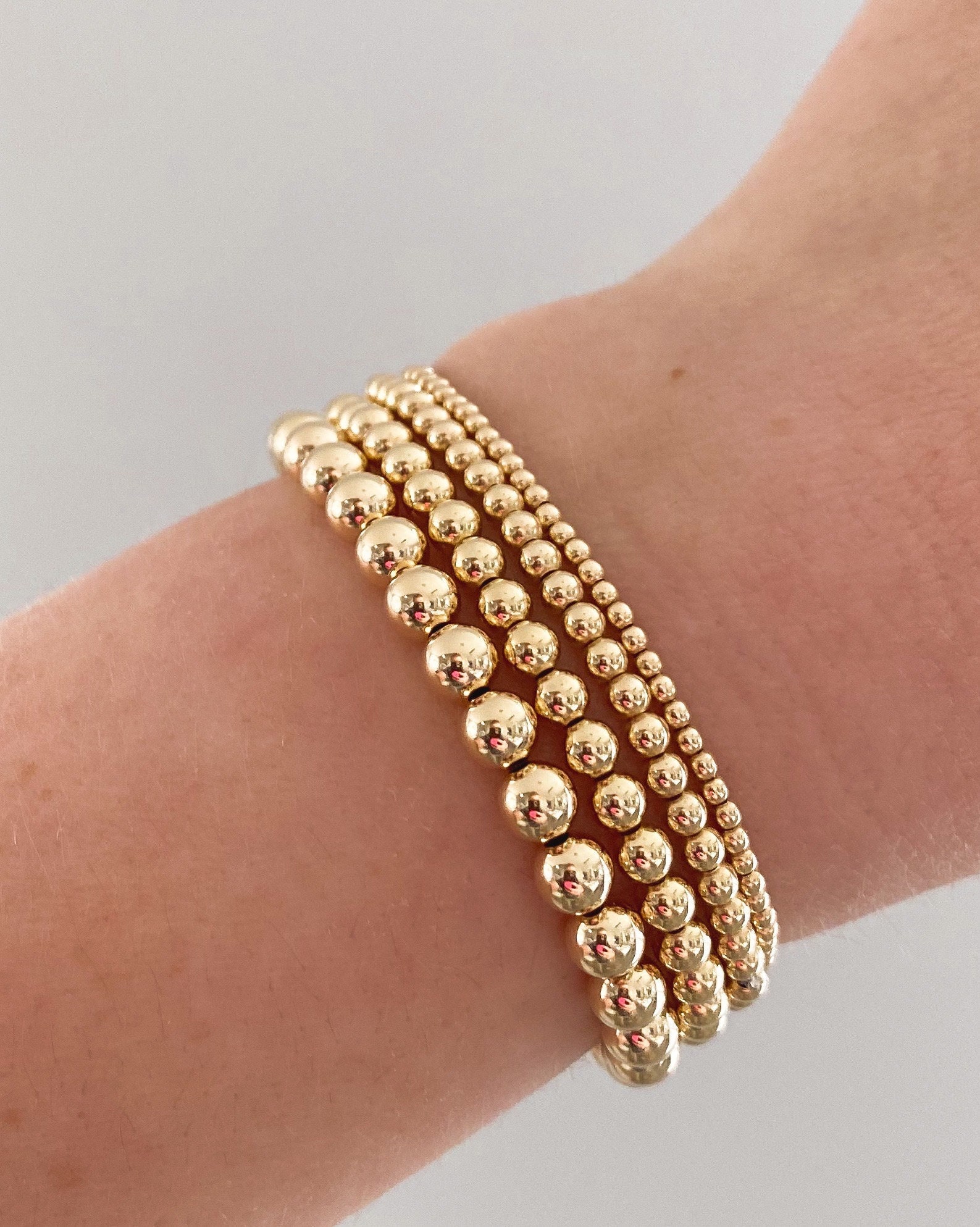 14k Gold 4mm Bead Bracelet – Kim Ashley Design