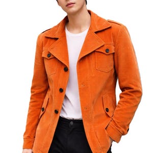 Rost Oranger Cord Blazer für Männer