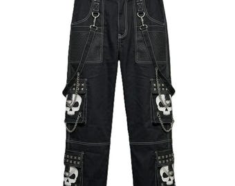 Spodnie cargo z czaszką Cyber Goth