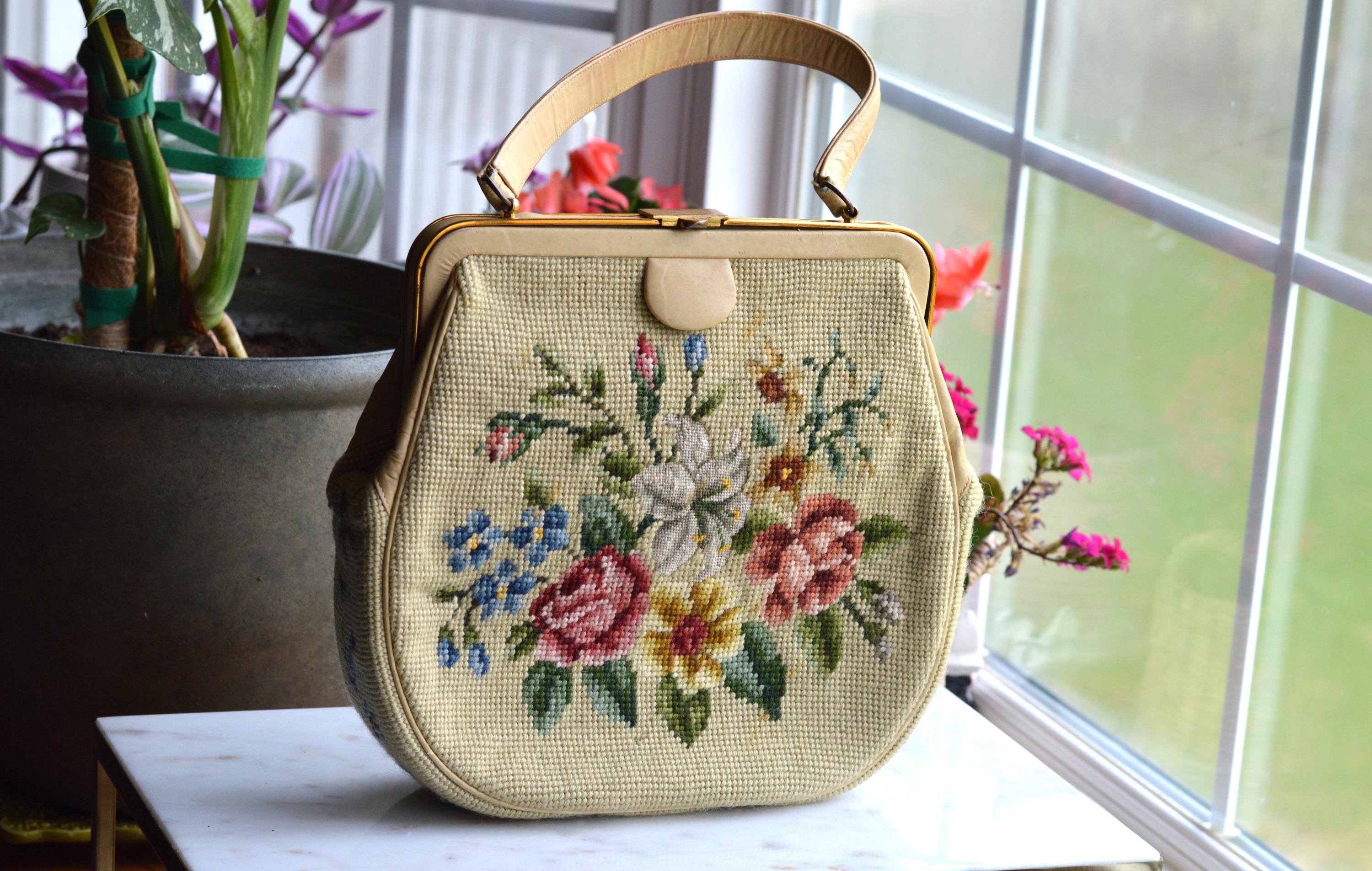 Needlepoint Purse Vintage 50s - Etsy