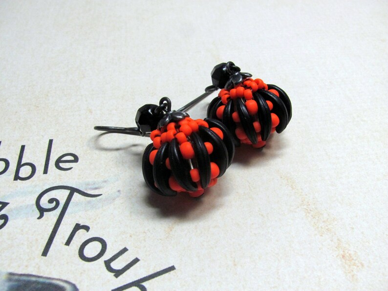 Pumpkin Jewelry Halloween Jewelry Pumpkin Earrings Holidays Halloween Earrings Bead Woven Pumpkin Earrings Beaded Pumpkin Earrings