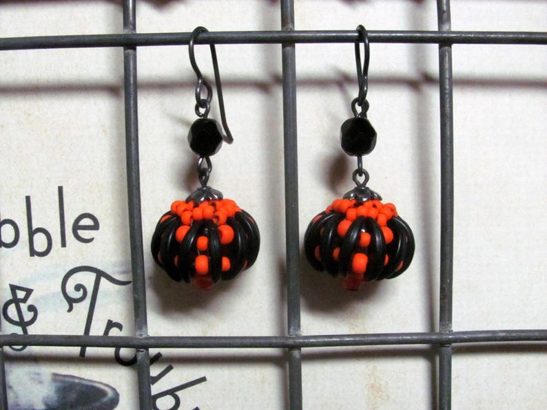 Pumpkin Jewelry Halloween Jewelry Pumpkin Earrings Holidays Halloween Earrings Bead Woven Pumpkin Earrings Beaded Pumpkin Earrings