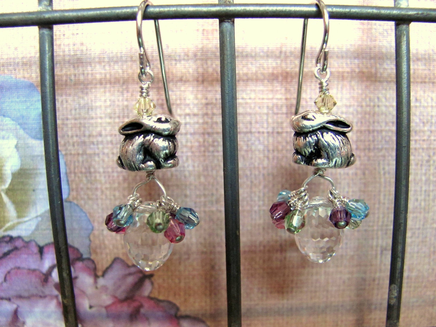 Easter Bunny Basket Earrings Bunny Earrings Easter Earrings Etsy