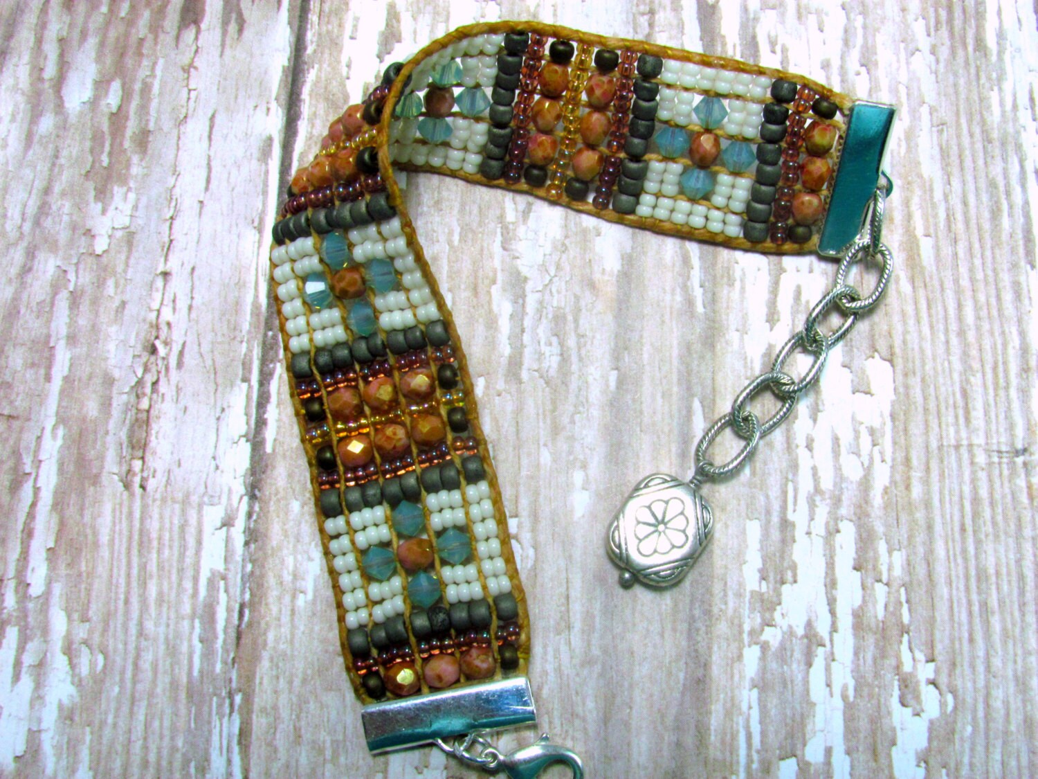 Hand Loomed Beaded Bracelet Woven Beaded Bracelet Artisan Etsy
