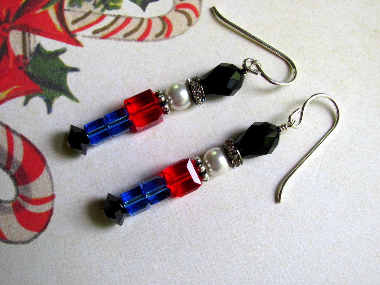 Toy Soldier Earrings Holiday Earrings Swarovski Earrings Etsy