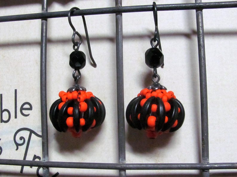 Pumpkin Jewelry Halloween Jewelry Pumpkin Earrings Holidays Halloween Earrings Bead Woven Pumpkin Earrings Beaded Pumpkin Earrings