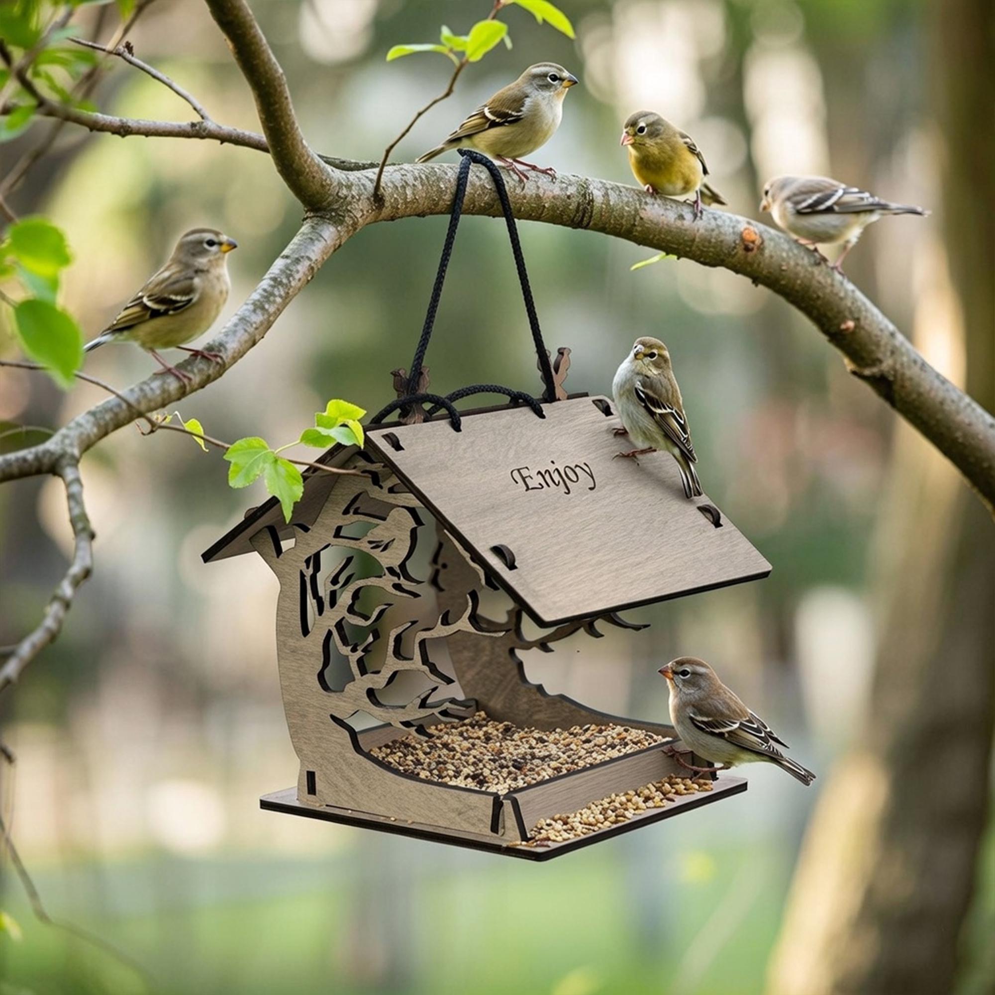 Statua Mangiatoia Per Uccelli Con Faccia Di Albero – Decorazione Da Giardino In Resina – Occhi Espressivi - 2
