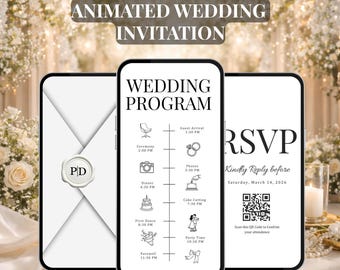 Editable Wedding Video Invitation Canva Template | Minimalist Animated Wedding Invite | Digital Download 1080x1920