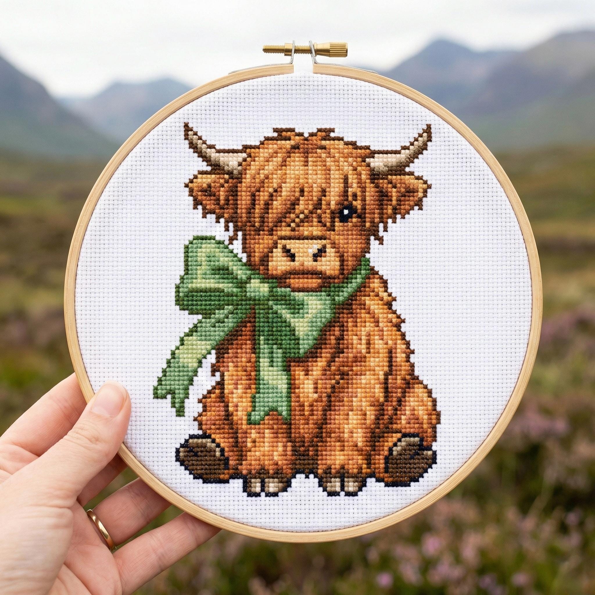 Highland Cow Cross Stitch Pattern – Beginner DIY (instant PDF Download ...