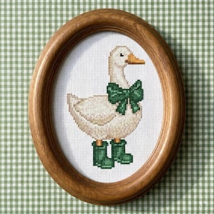 Goose with Green Boots Cross Stitch Pattern – Beginner Friendly (Pattern Keeper Compatible)