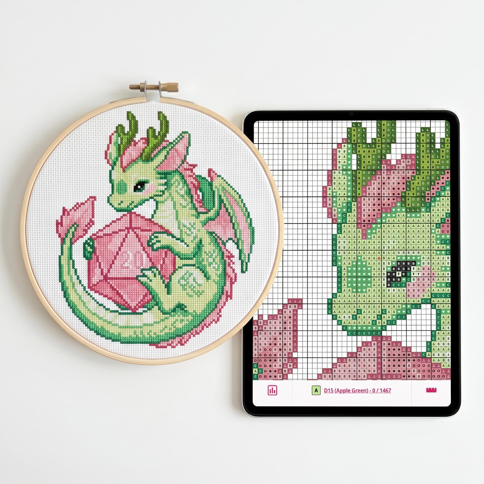 Fantasy Dragon Cross Stitch Pattern - Beginner Friendly Dnd Inspired ...
