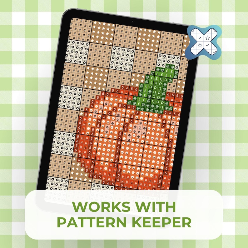 Pumpkin Bookmark Cross Stitch Pattern, Fall Gingham PDF Chart, Cozy Reader Gift image 3