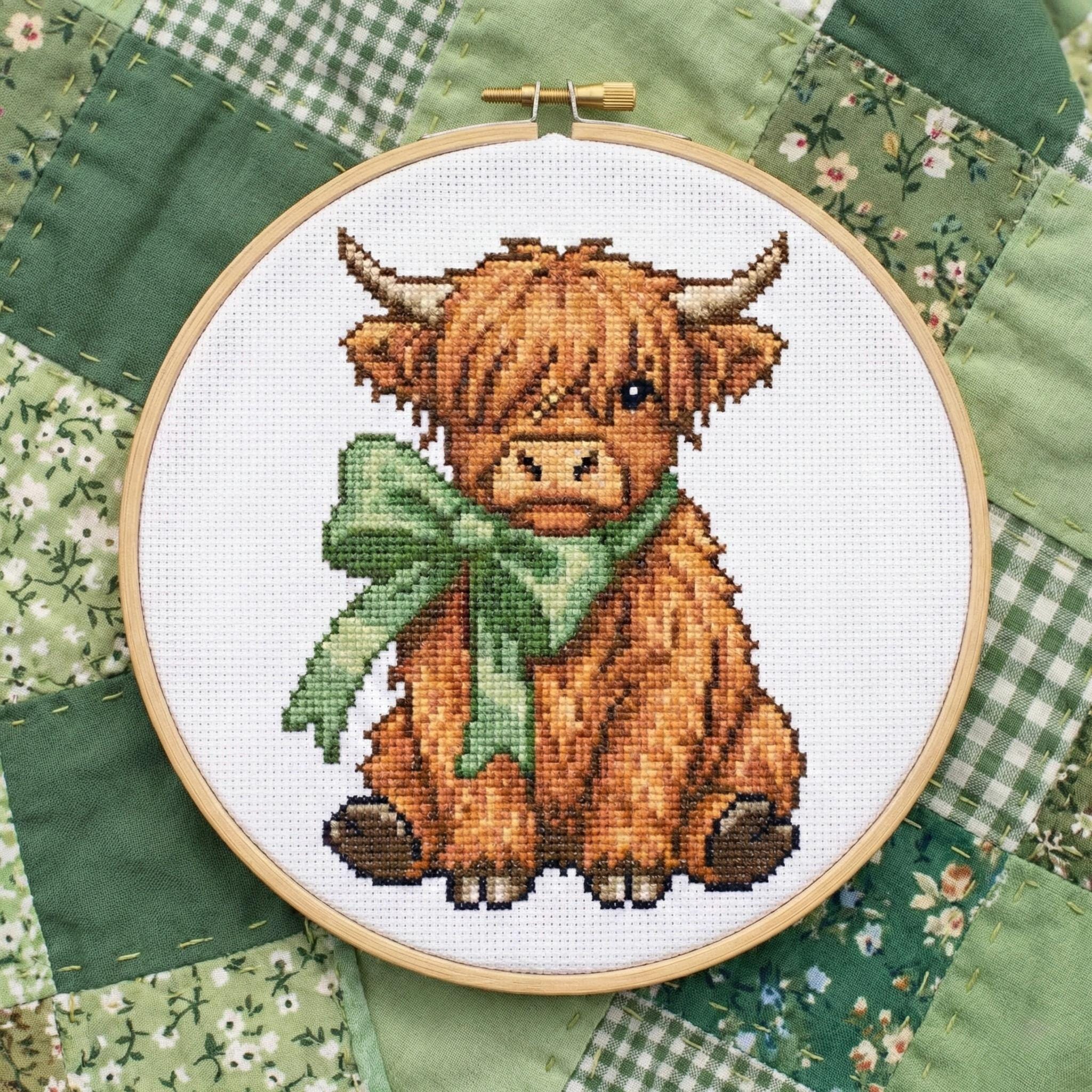 Highland Cow Cross Stitch Pattern – Beginner DIY (instant PDF Download ...