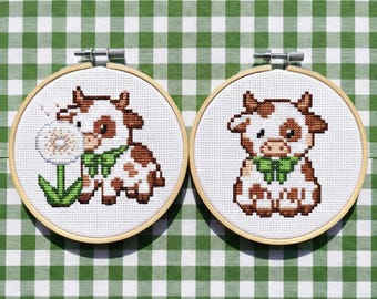 Pixel Cow Cross Stitch Pattern Bundle – Beginner Friendly (Pattern Keeper Compatible)