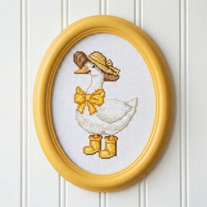 Patrón de punto de cruz de ganso con sombrero de paja: ideal para principiantes (compatible con Pattern Keeper)