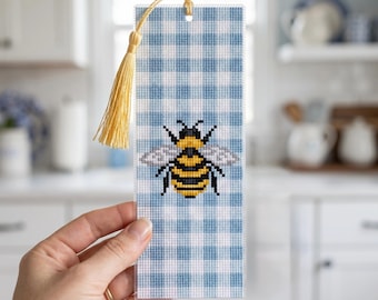 Honey Bee Cross Stitch Bookmark Pattern – Garden Embroidery (Pattern Keeper Compatible)