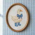 Goose with Blue Bow Cross Stitch Pattern - Beginner Friendly (Pattern Keeper Compatible)