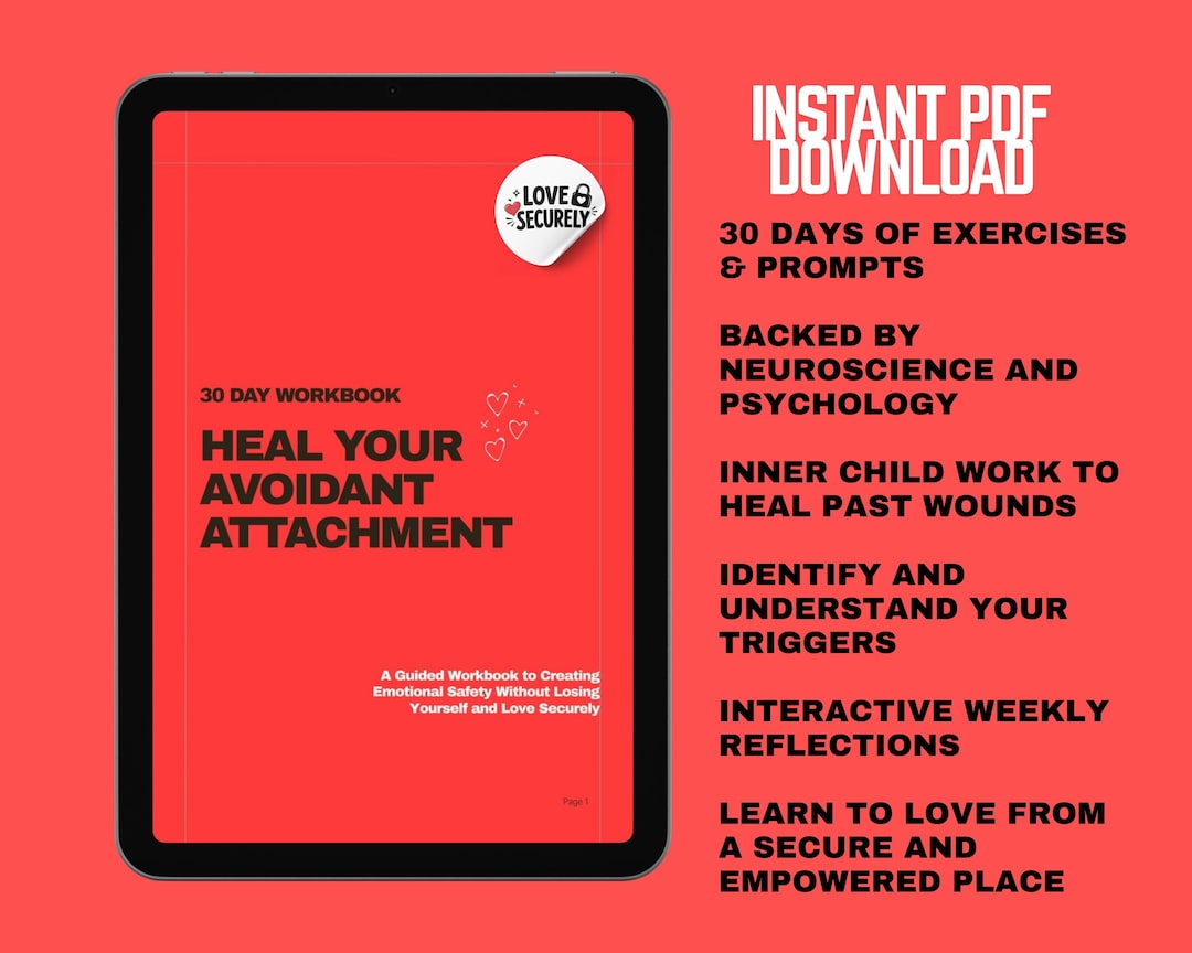 Avoidant Attachment Workbook – 30-day Self-love Journal (PDF Download ...