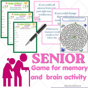 Senior Activity Bundle | Brain Games, Cognitive activities for adults, Memory boosting activities + Free bonus game (Digital Download)