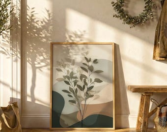 Japanese Botanical Poster | Neutral Nature Print