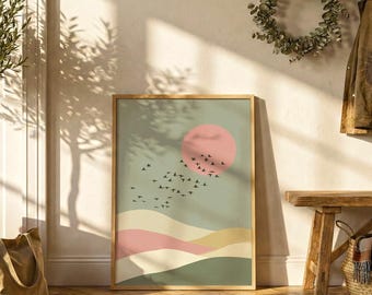 Japanese Sand Dunes Poster | Minimal Wall Art