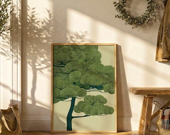Póster de pino japonés / Arte mural verde
