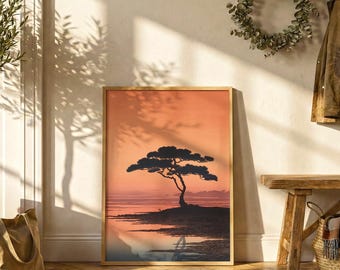 Japanese Pine Tree Poster | Minimal Wall Art