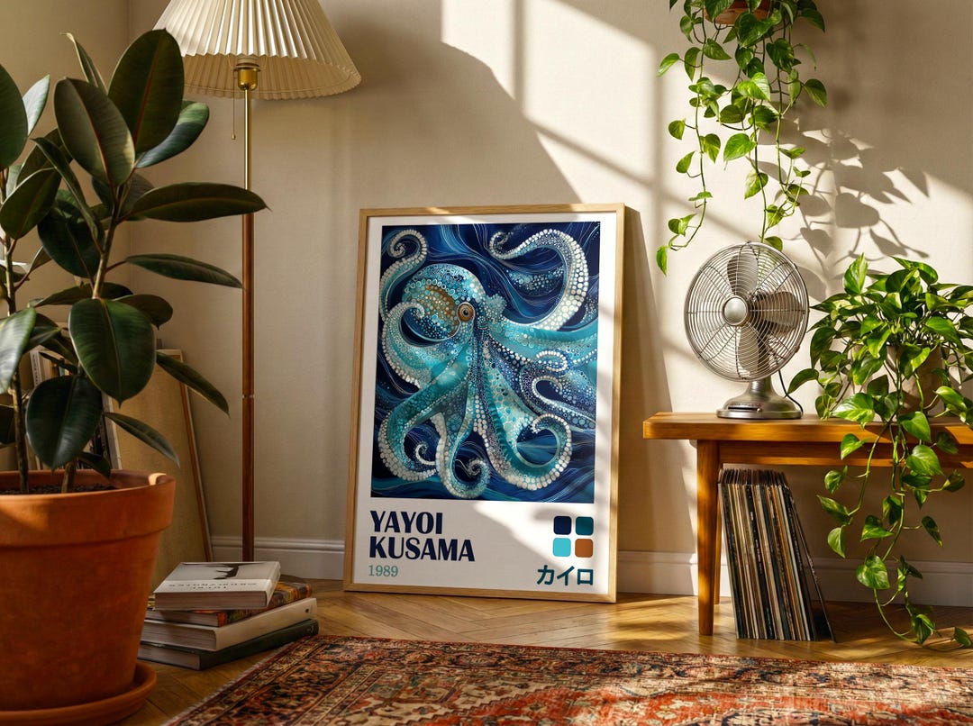Yayoi Kusama Octopus Print | Polka Dot Ocean Art - Etsy