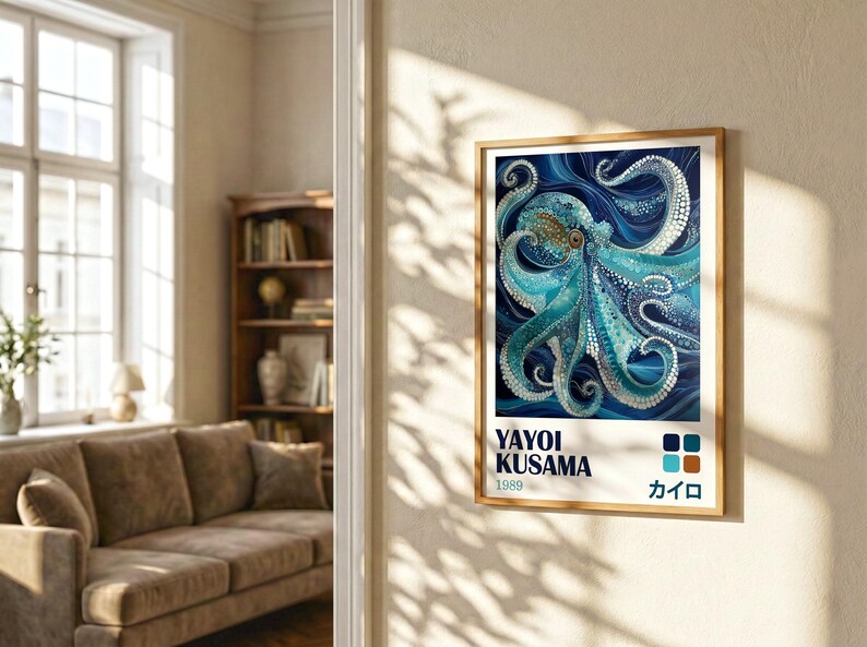 Yayoi Kusama Octopus Print | Polka Dot Ocean Art - Etsy
