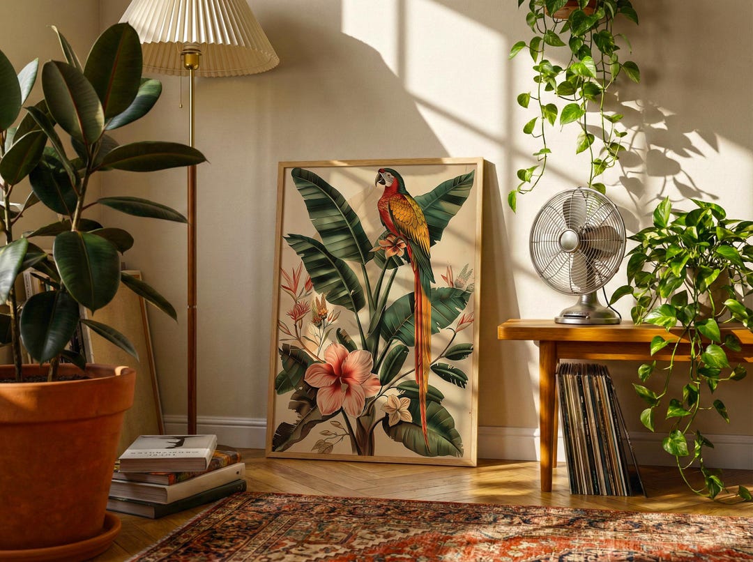 Tropical Bird Botanical Print | Vintage Natural History Wall Art - Etsy