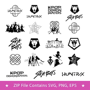 Cazadores de demonios svg, demonio huntrix png, huntrix, sublimación huntrix, huntrix svg, camiseta huntrix svg, demonios kpop png, kpop svg cricut,
