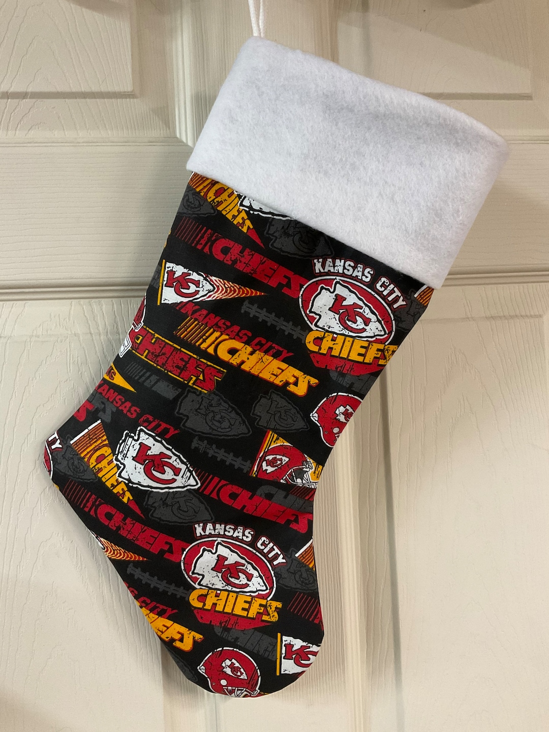 Kansas City Chiefs Christmas Stocking Size of the Stocking 8 Etsy