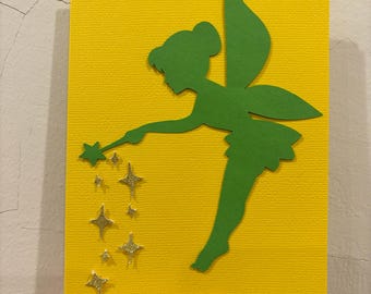 Tinkerbelle with Pixie Dust Blank Card- Fairy- Disney Inspired- Perfect for Any Occasion
