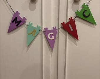 Personalized Colorful Banner- Full of Whimsy and Charm- Can say anything you want!