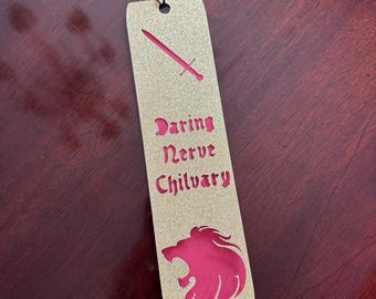 Harry Potter Inspired Gryffindor Bookmark- Booklover Gift- Daring Nerve Chilvary