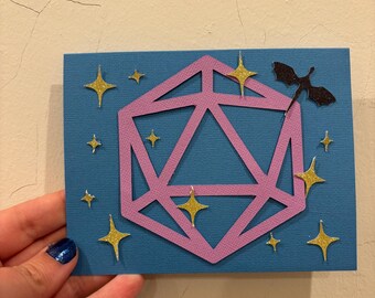 Dungeons and Dragons D20 Card for Any Occasion- Blank Inside
