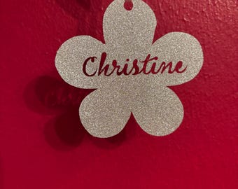 Personalized Flower Gift Tag- Present Wrapping- Ornament- Hanging Decoration- Groovy- Boho