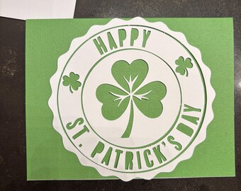 Shamrock Seal St. Patrick's Day Card with Envelope- Blank Inside