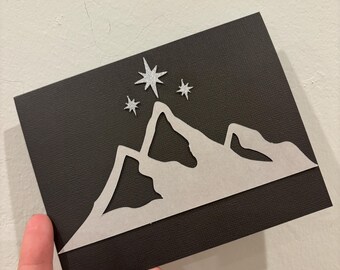 ACOTAR Inspired Velaris Mountains Folded Greeting Card- Blank Inside- Book Lover- Fantasy- Romantasy